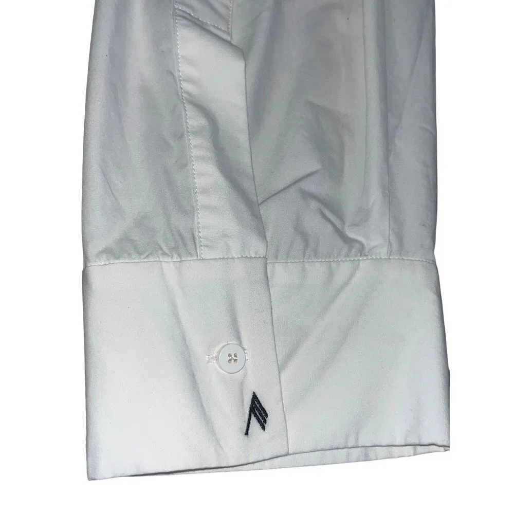 THE ATTICO Candice Mini Dress in White 42 New Womens Collard Ruffle Shirt - Picture 9 of 16